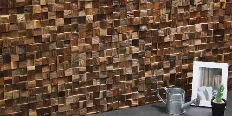 アクセントウォール　ウッドパネル　Wood Mosaic ウッドモザイク