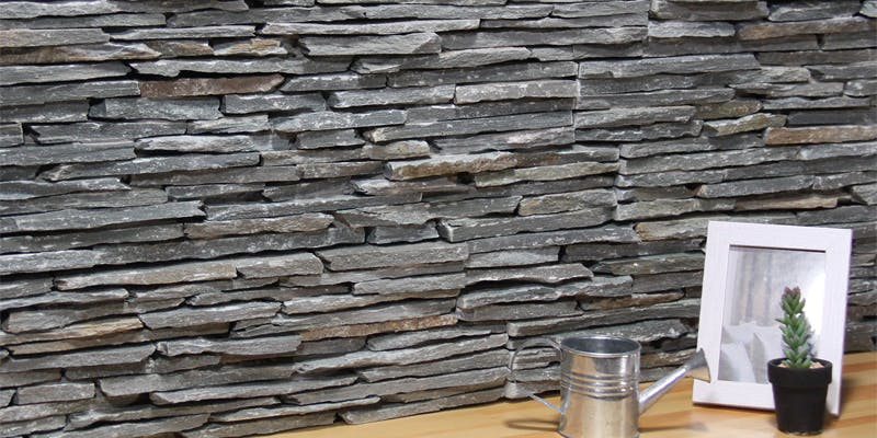 室内用 アクセントウォール 石材パネル ソリッドグレイ | パネルラボ.com